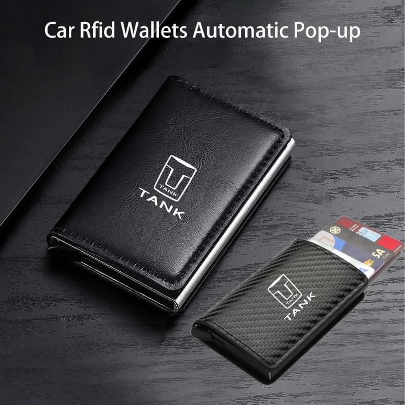 Portafoglio RFID per Auto con Apertura Automatica per Carte di Credito e Bancarie, Compatibile con Great Wall GWM Tank 300 City 300 Border 400 500 PHEV 700 800