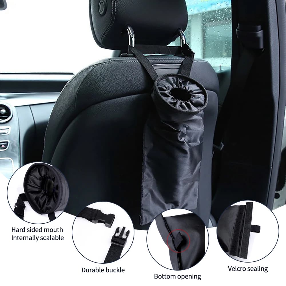 Portable car seat back pocket, litter bag, waste container, waste container, Oxford cloth, car waste container, cleaning tools