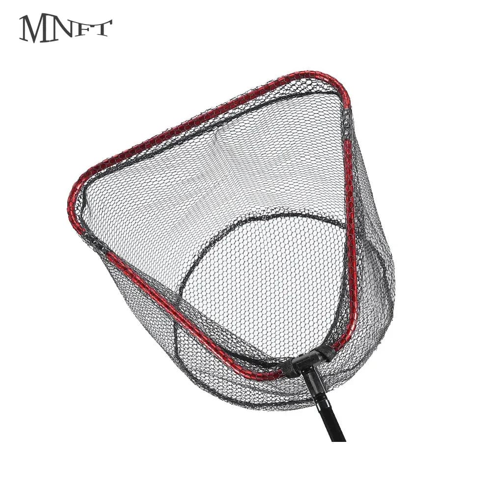 Aluminum Alloy Rubber Coated Fish Landing Net Foldable Telescopic Sea Fly Fishing Net Floating Fishing Net 40cm/60cm/65cm