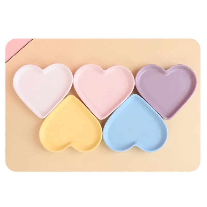 Ciotola per animali domestici con piatto in ceramica a forma di cuore, ciotola in ceramica per gatti Bevitore per alimenti per animali domestici Ciotola per alimenti per cuccioli