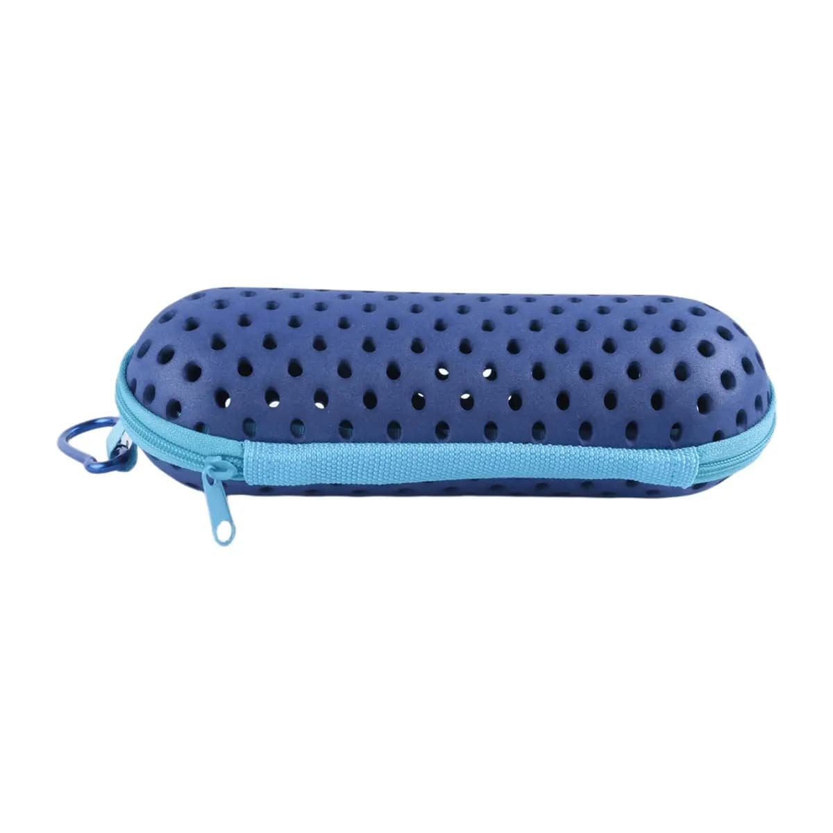 ABXY Swim Goggle Case for Swimming Goggles, EVA Carrying Case with Drain Hole Zipper Sunglasses Case with Clip Blue