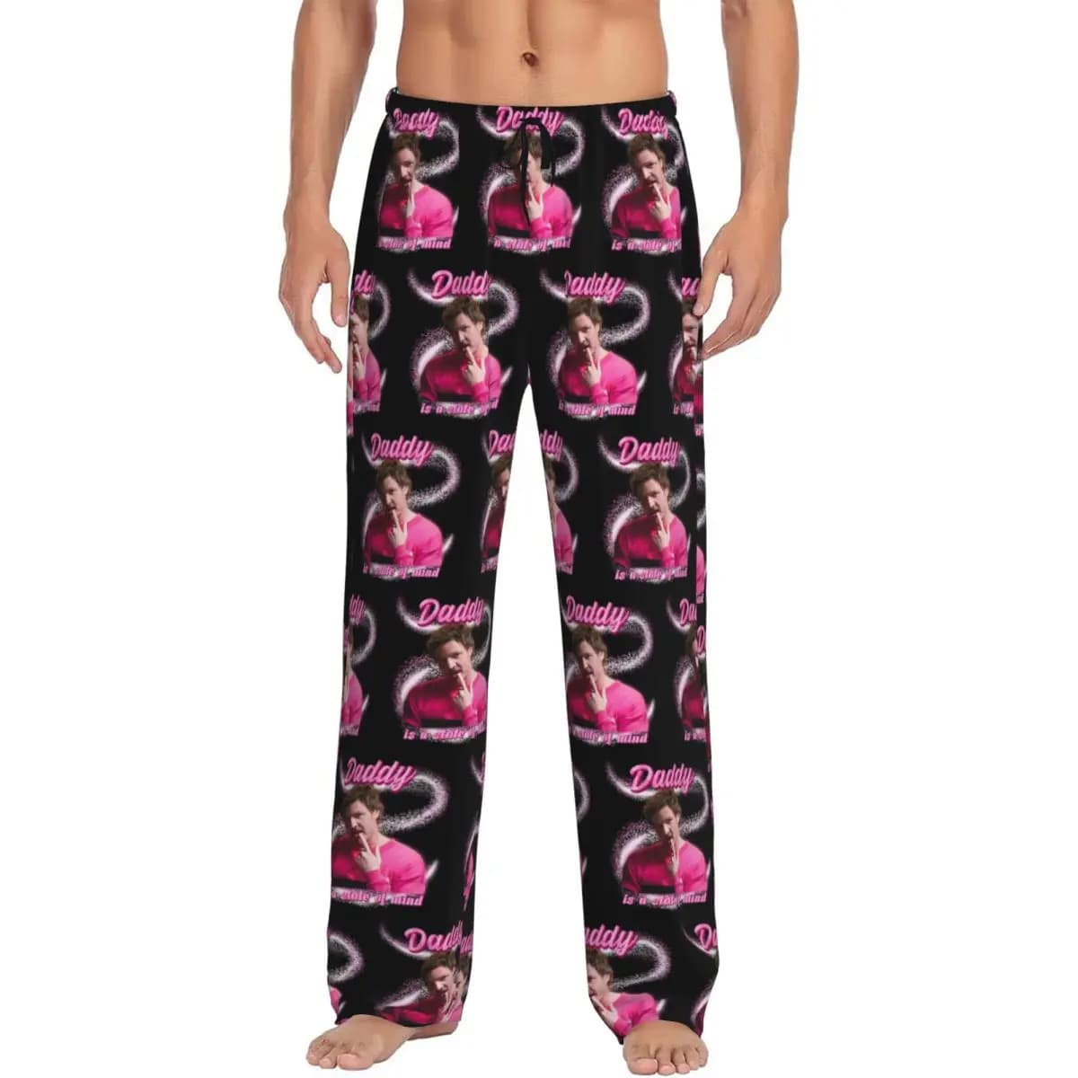 Pantaloni da pigiama personalizzati Pedro Pascal Sacred Heart Pantaloni da notte da uomo con tasche