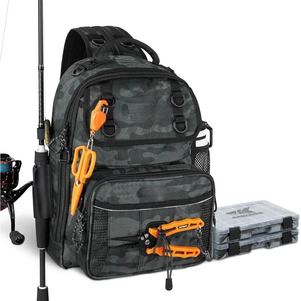 Zaino da pesca con canna e portabevande, borsa per attrezzatura KastKing BaitSpace per gli elementi essenziali della pesca