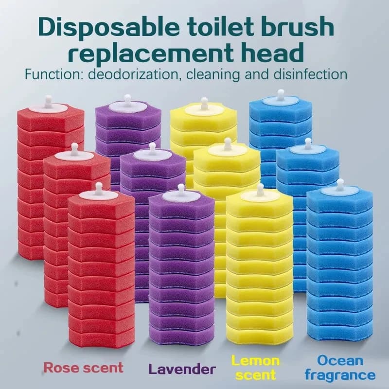 Set di scopini per WC usa e getta con testina sostitutiva del liquido di pulizia profumato per la pulizia del bagno di casa e dell'hotel senza vicoli ciechi