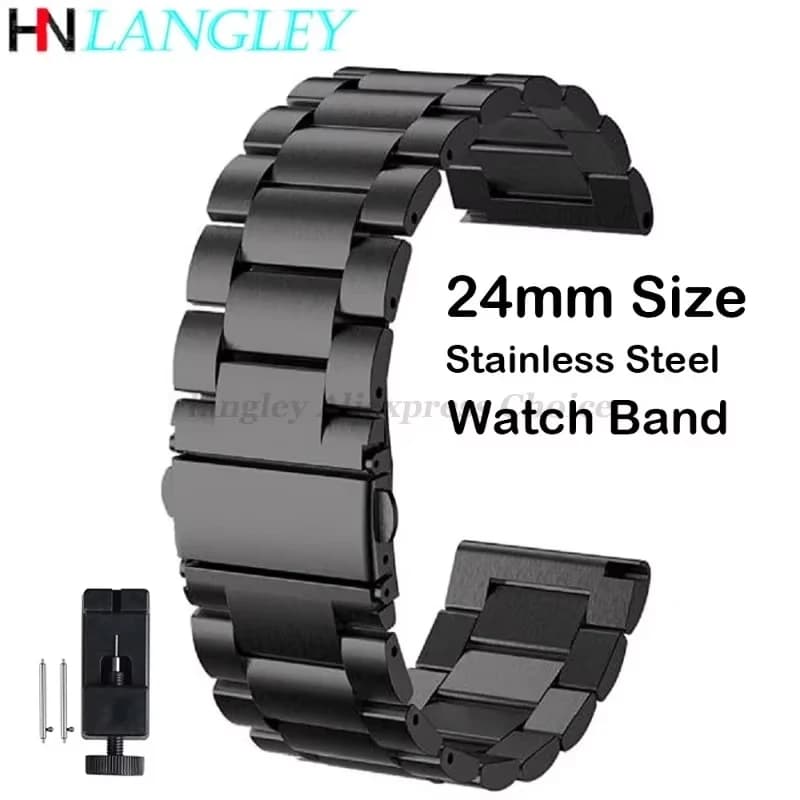 Cinturini per orologi in metallo da 24 mm per Suunto 9 7 Baro/Suunto D5 Spartan Sport da polso HR/Baro Smart Watch cinturino in acciaio inossidabile