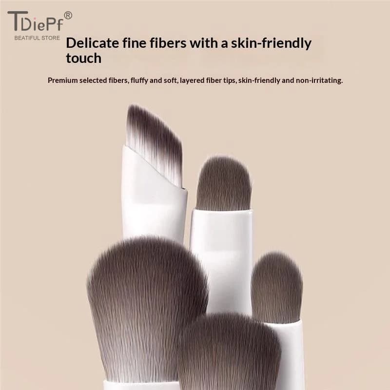 10Pcs nylon Natural Eye Makeup Brushes Set With Storage Bag Detail Eyeshadow Brush Makeup Brush White Ultra Soft Makeup Tool