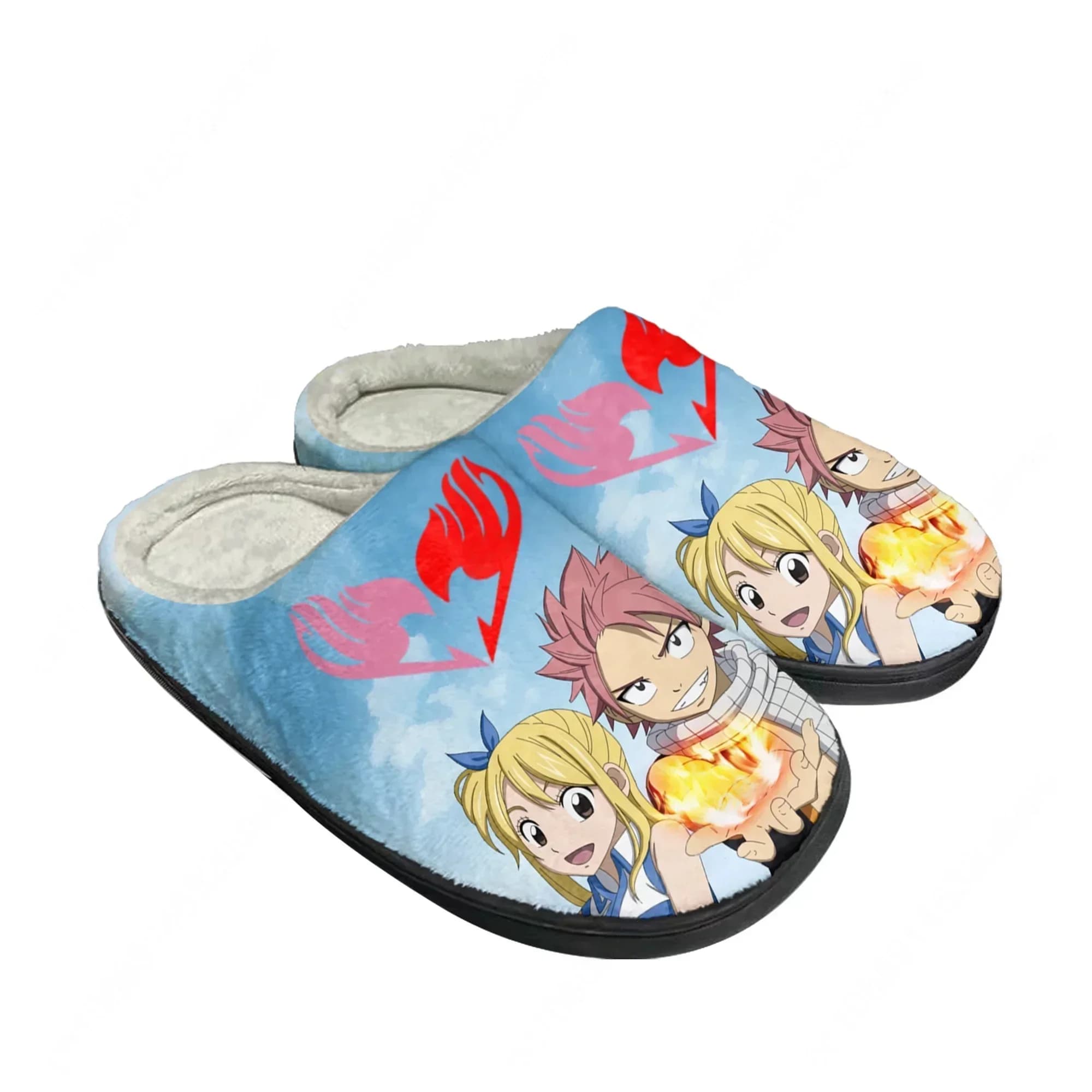 Pantofole Personalizzate in Cotone Anime F-Fairy T-Tail Natsu Dragneel, Sandali Casual in Peluche per Uomo e Donna, Scarpe Termiche Calde