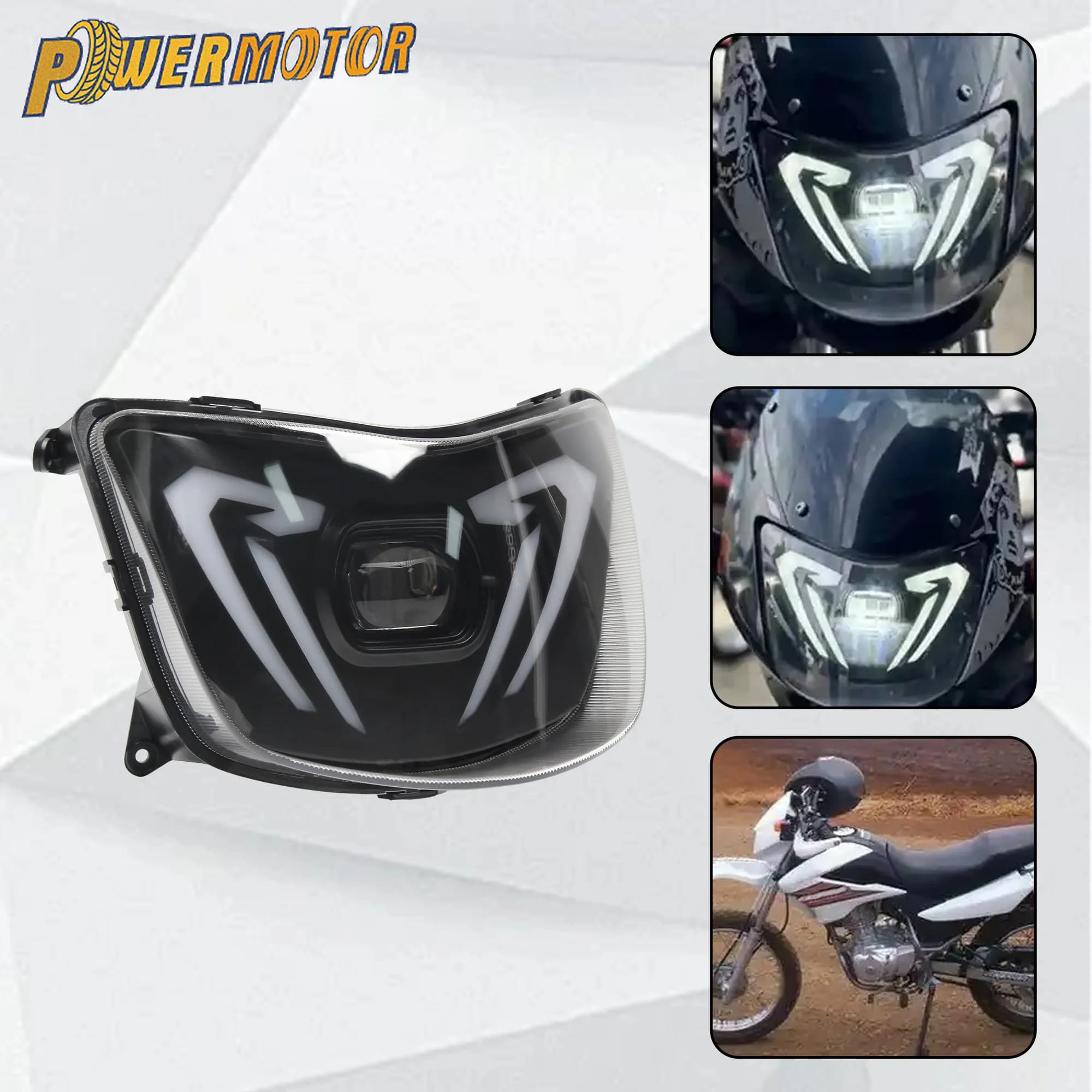 Fari a LED per moto Fascio regolabile Luci di marcia diurna a fascio alto e basso per BOXER CT100 KS Enduro Motocross Faro