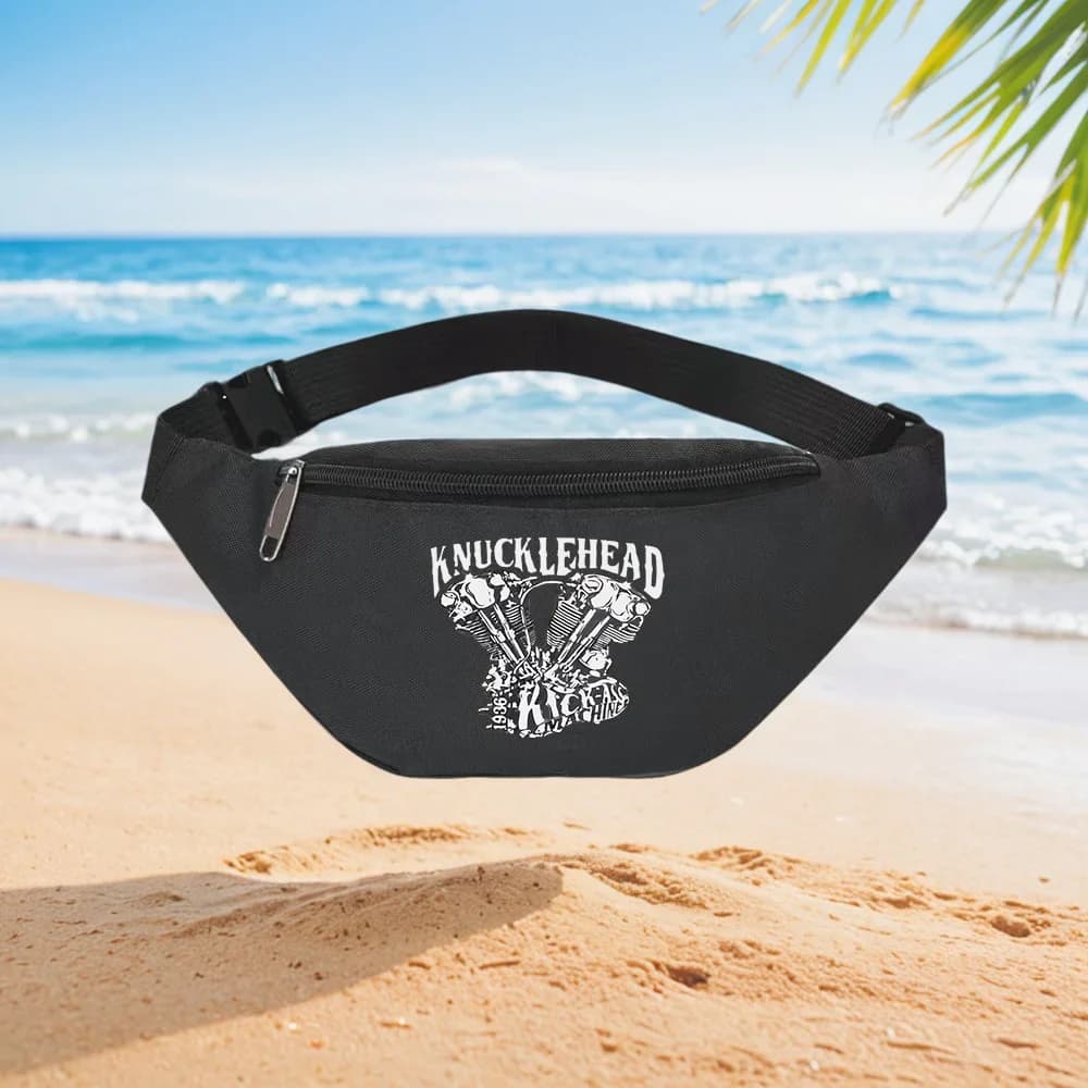 Knucklehead Kick-Ass Zaino per la vita del motore del motociclo Borsa a tracolla per il petto Strada Casual Sportiva Alla moda Semplice Stampato unico