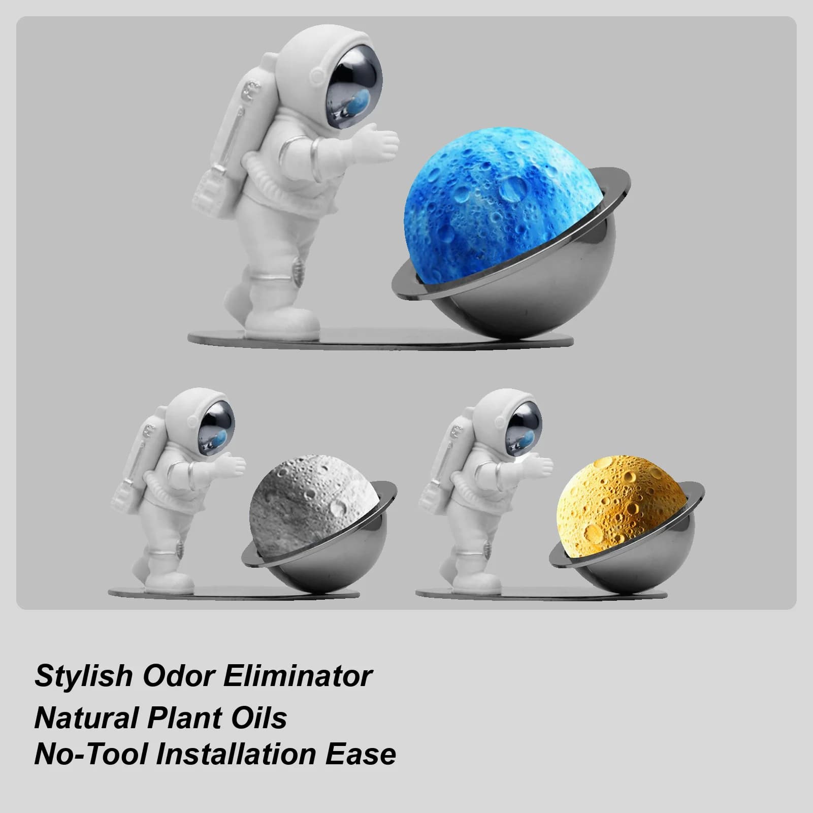 Perfume diffuser for Planet Shape Cars with Astronaut, Deodorant for Dashboard for Berlin, Minivan, Camper, SUV, Pendolarism and Travel