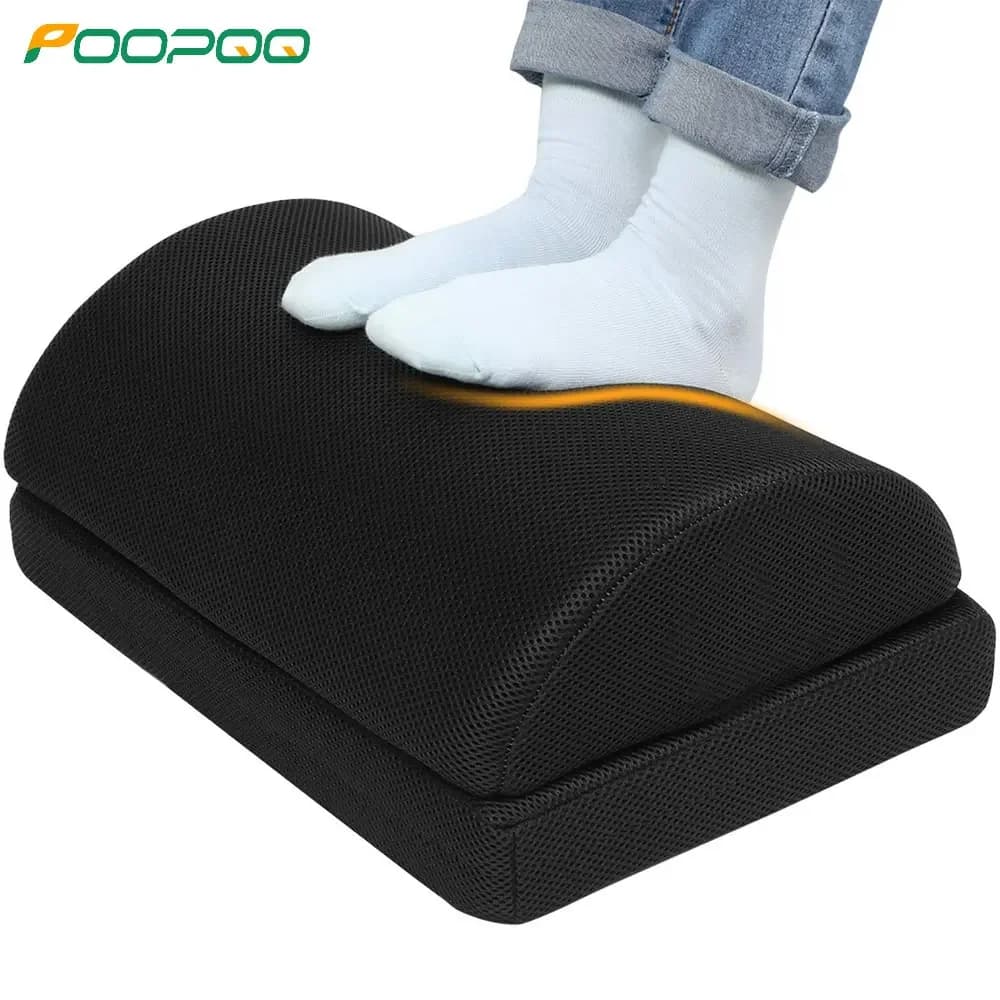 Sotto la scrivania Poggiapiedi Sgabello in memory foam ad altezza regolabile sotto la scrivania per sedia da ufficio e sedia da gioco, sollievo dal dolore alla schiena e sui fianchi