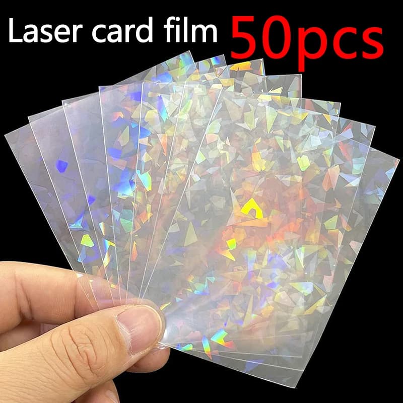 50pcs 66*91mm Photocard Sleeves Diamond Shape Laser For Magic TCG Gaming Game Protector Folder Yugioh Baseball Card Protective