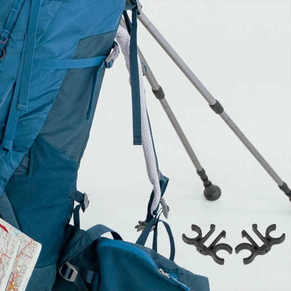 4 Pezzi Fibbia a 8 in Plastica per Bastoncini da Trekking, Clip a Sgancio Rapido per Bastoni da 18mm, Connettore per Bastoni da Escursionismo, Attacco per Bastone da Passeggio, per Esterni