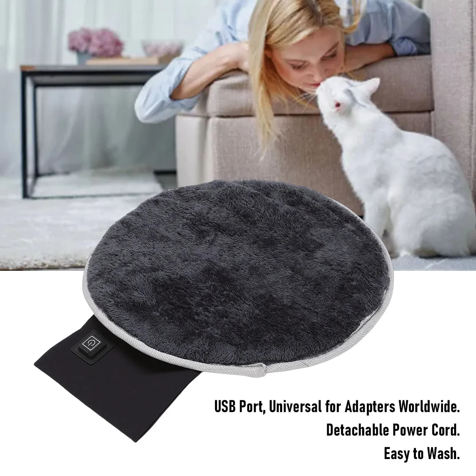 Cuscino Riscaldante Elettrico USB, Tappetino Termico Multifunzionale per Cani e Gatti, Coperta Riscaldata per Animali Domestici