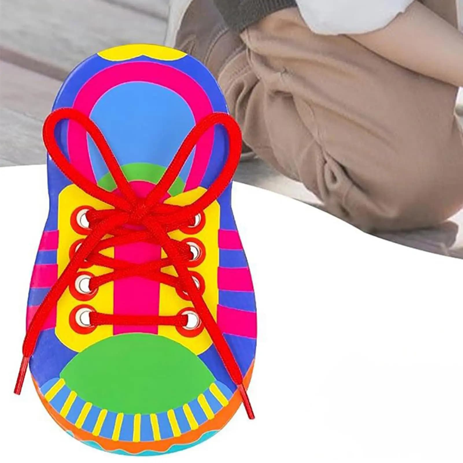 Giocattolo Educativo per Imparare a Allacciare le Scarpe, Gioco per Bambini e Bambine, Sviluppo delle Abilità Motorie Fini, Giocattolo Educativo Precoce