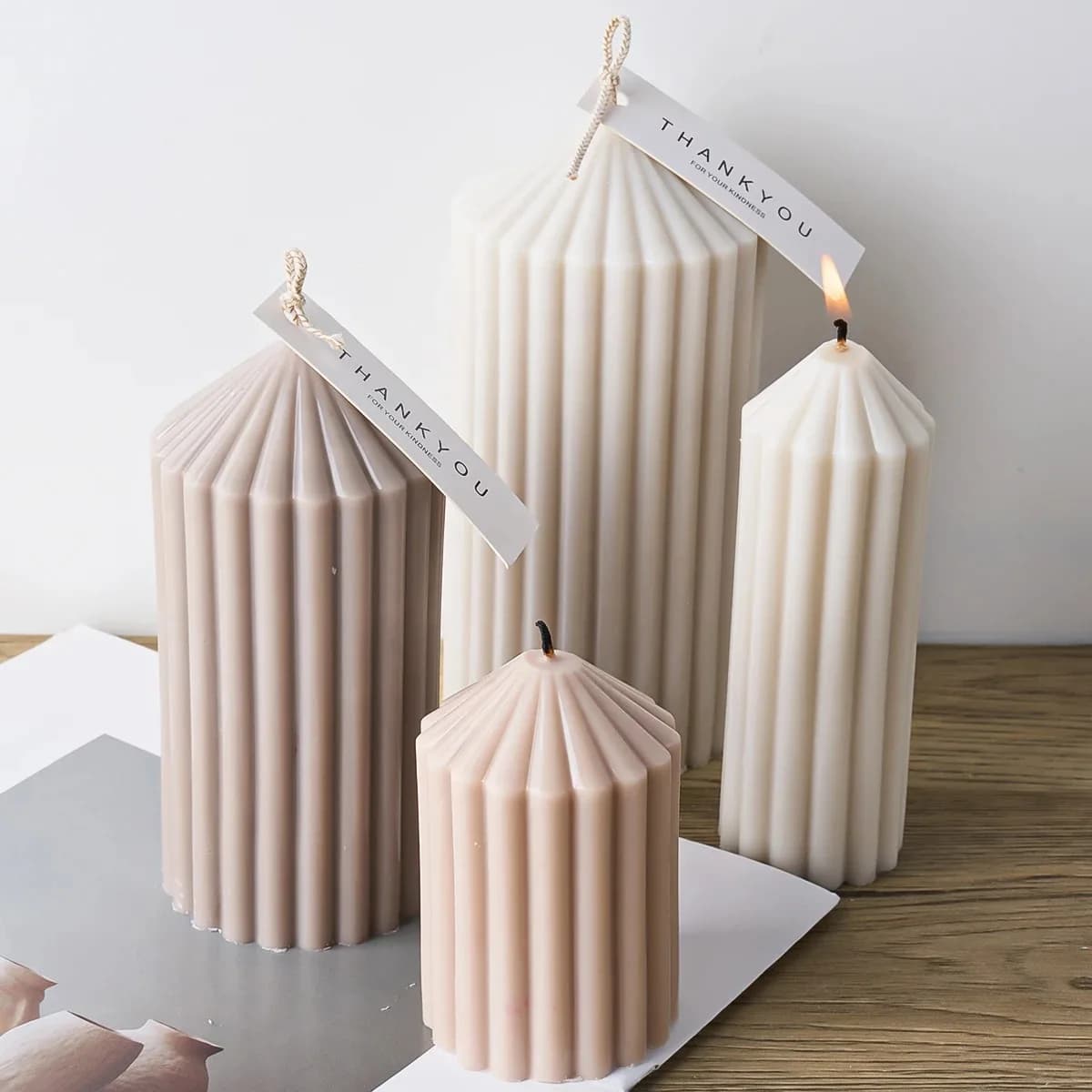 Stampo in silicone per candele cilindriche in stile semplice Candele aromatiche fai-da-te Creazione di sapone Stampo in resina Forniture per decorazioni per la casa artigianali in gesso 3D