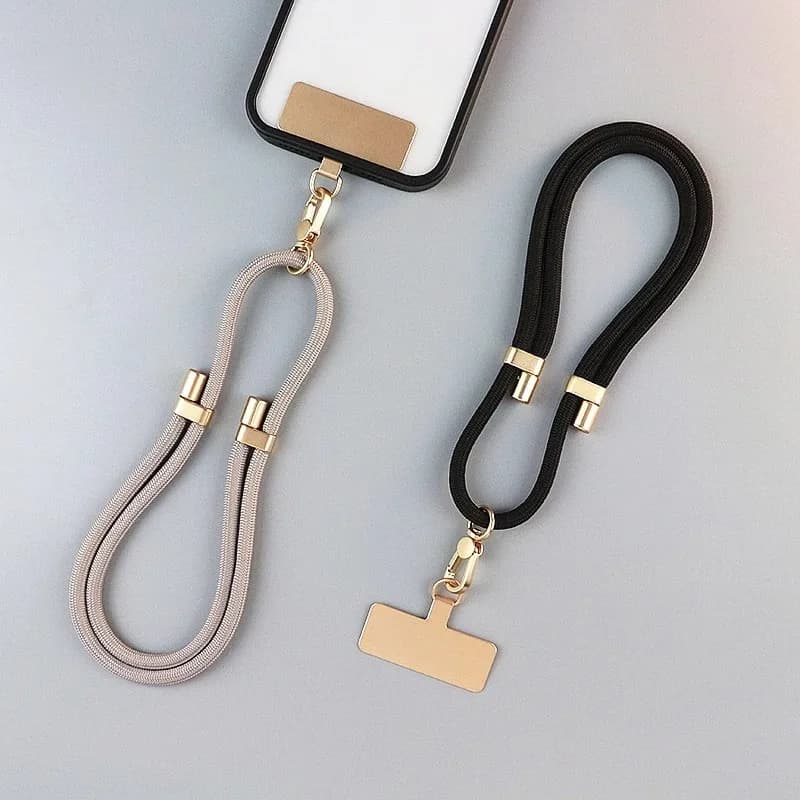 Cordino Corto di Lusso in Metallo e Nylon per Telefono, Laccetto da Polso Elegante Anti-smarrimento, Accessorio per Pantaloni, Portachiavi