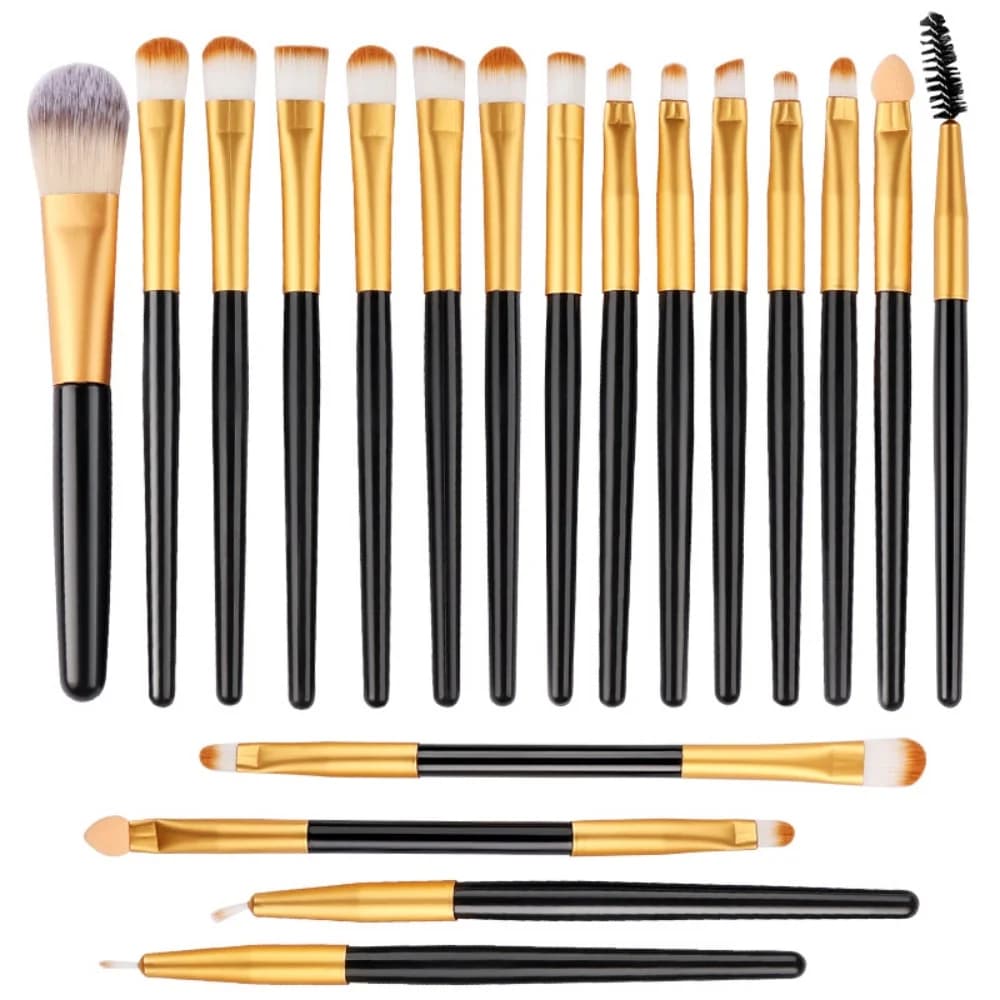 Set of 20 Eye Makeup Brushes with Soft Synthetic Seeds for Umbrella, Eyeliner and Smoke