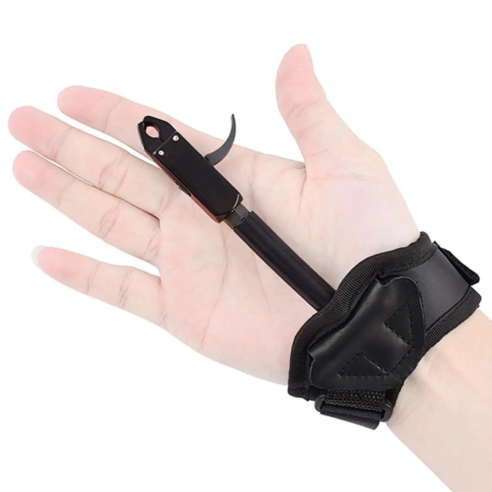 Accessorio per Tiro con l'Arco in Metallo Robusto, Dispositivo di Rilascio Regolabile con Cinghia per Arco Compound, per Adulti e Giovani
