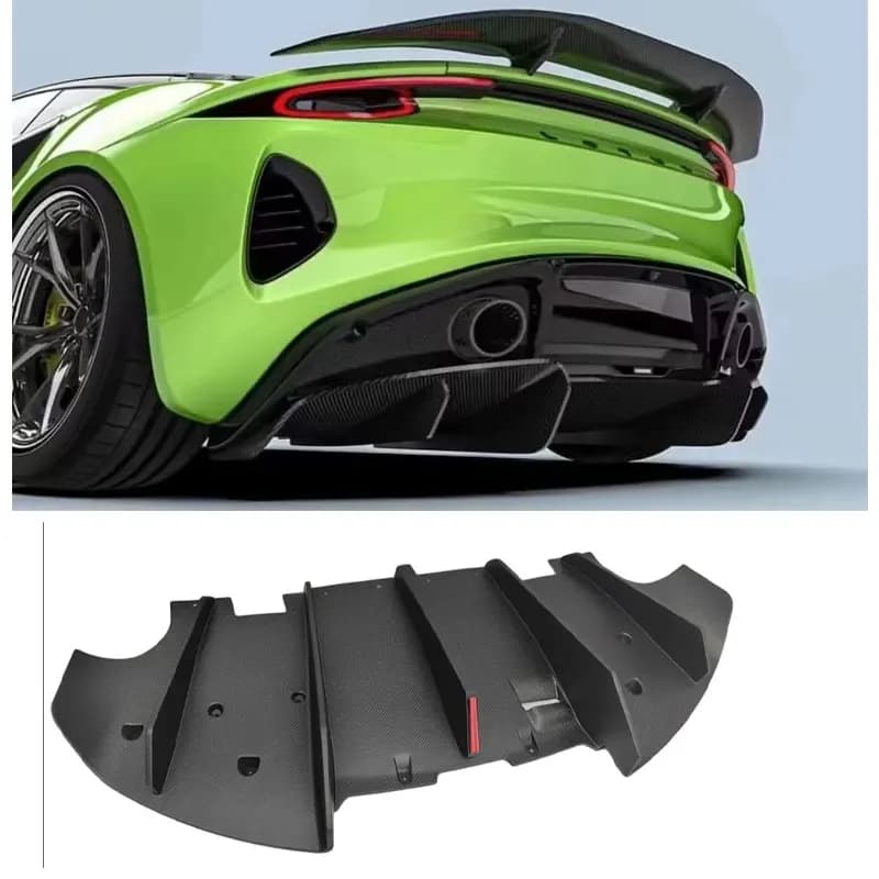 Real Dry CarbonReal Carbon Fiber Car Rear Bumper Diffuser For Lotus Emira Rear Splitters Spoiler Body Kit