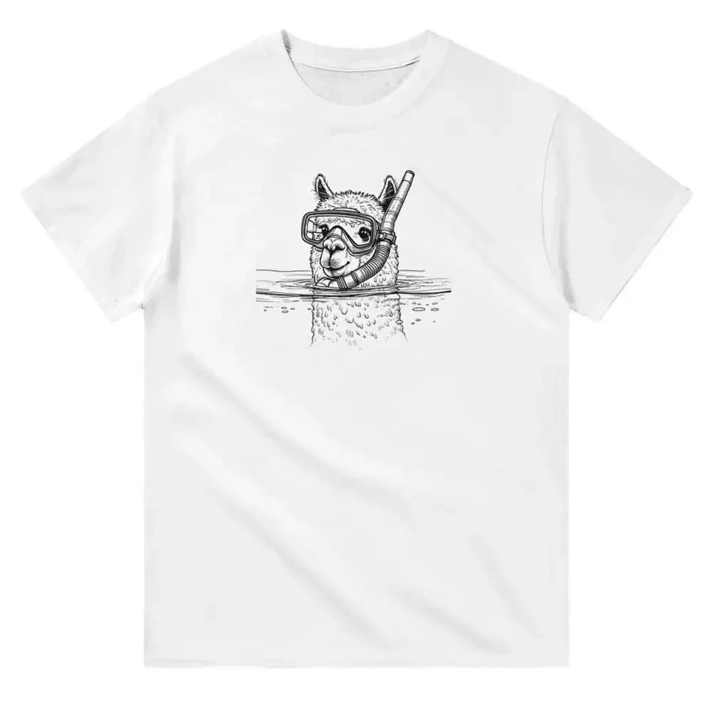 Maglietta Alpaca Snorkeling Adventure per amanti degli animali, divertente, per lui e per lei