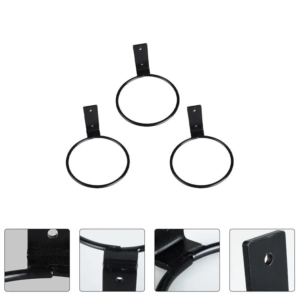 Set di 3 Supporti a Forma di Anello per Cesti di Fiori, Staffe in Ferro Resistenti per Appendere Piante, Decorazione da Parete per Interni ed Esterni