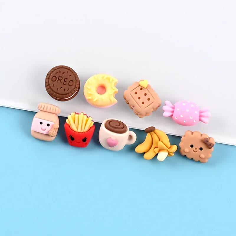 Kit di melma resina simpatici biscotti di caramelle Kawaii ciambella accessori per ciondoli decorazione di riempimento fai-da-te per lanuginoso nuvola cibo di melma croccante