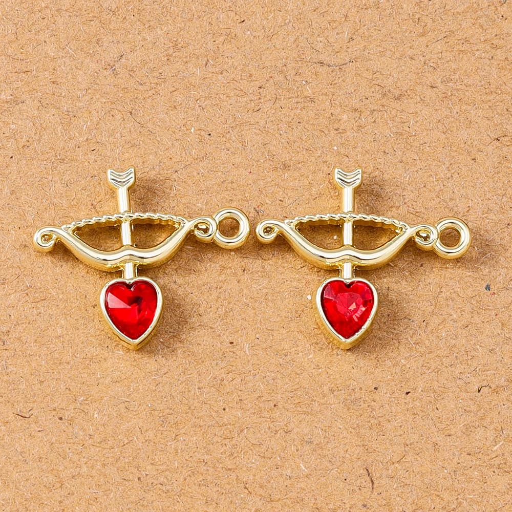 5pcs Crystal CZ Bow and Arrow Charms Pendants for Jewelry Making Earrings Necklace DIY Handmade Accessories Supplies
