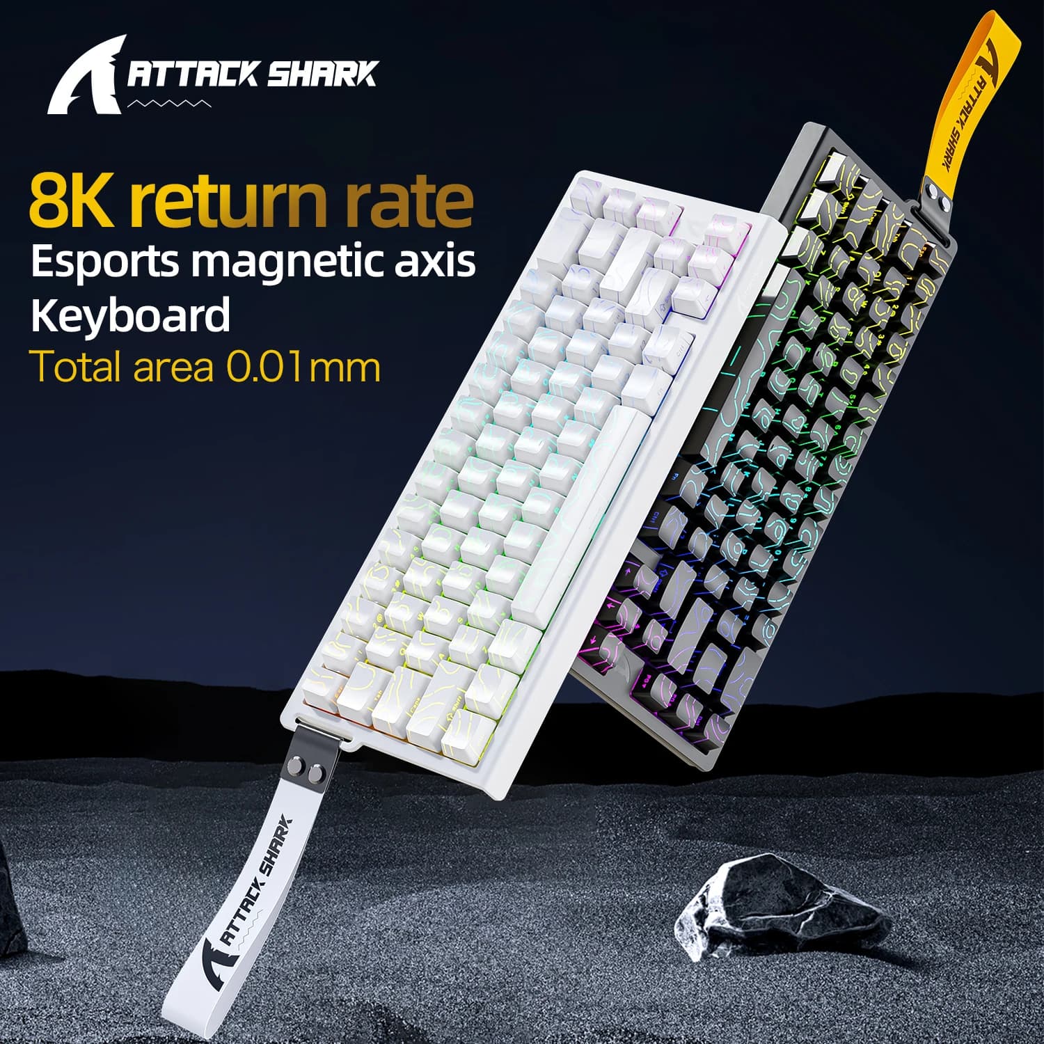 X68HE ATTACK SHARK Wired Magnetic Gaming Keyboard for Pro Gaming Quick Trigg 0.01 mm 8000 Hz SOCD/Rs 0.125 ms 128 K Speed