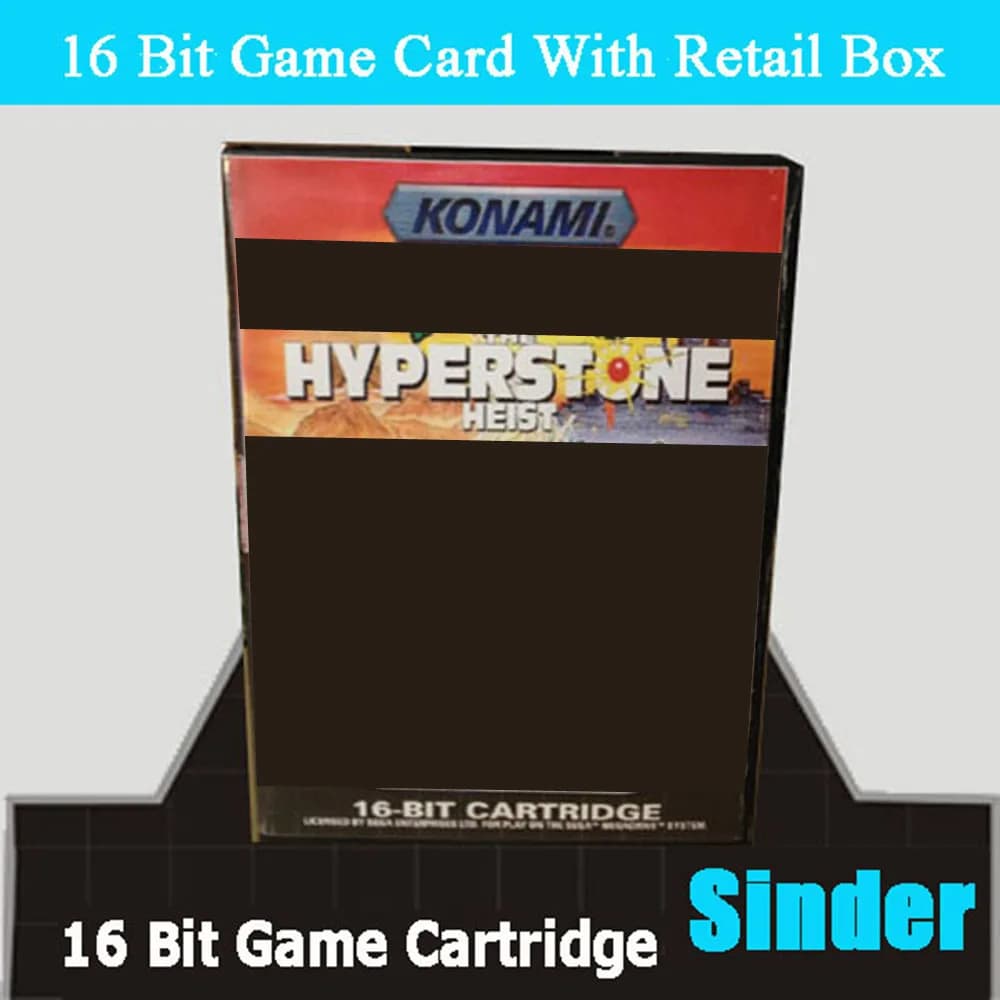 Cartuccia di gioco MD Hyperstone Heist da 16 bit con scatola EUR per sistemi Sega Megadrive Genesis