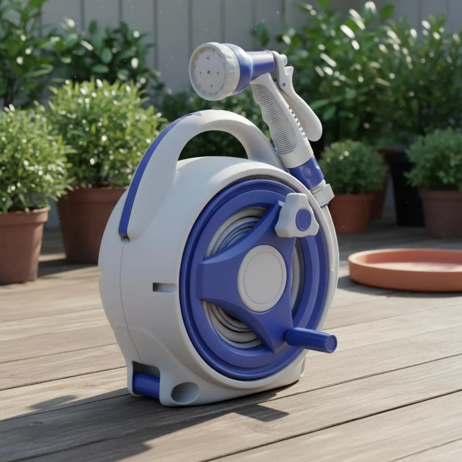 Carrello Avvolgitubo da Giardino Facile da Riporre, Compatto e Salvaspazio per Cortile e Esterni