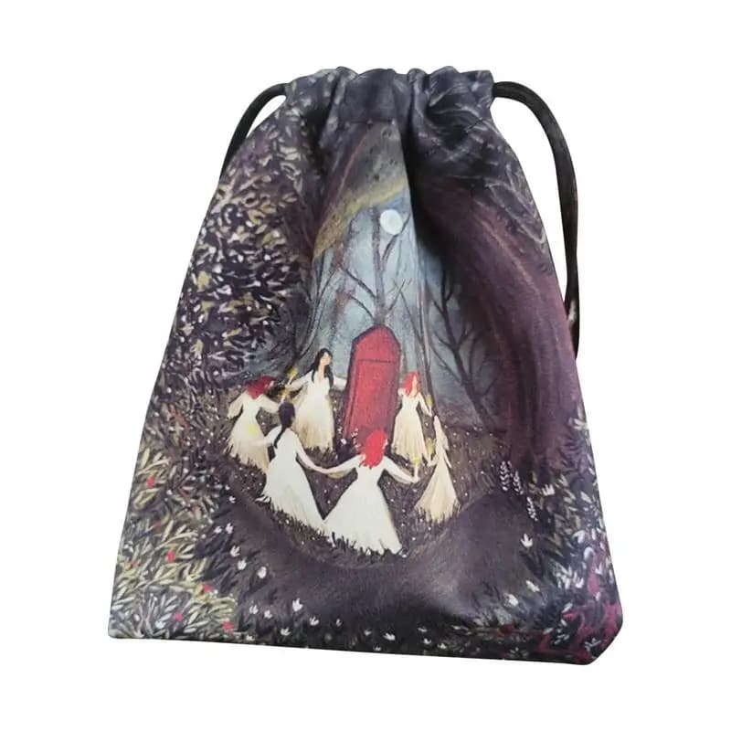 Sacchetto di immagazzinaggio della carta dei tarocchi in velluto stampa del coniglio Mini borsa con coulisse gioco da tavolo gioielli dadi sacchetto di pietre di cristallo