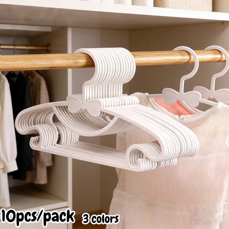 Set di 10 appendiabiti per neonati, piccolo stendino antiscivolo per bambini, organizer per vestiti per bambini senza lasciare tracce