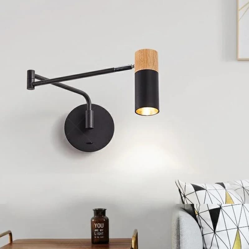 Lampada da parete moderna per soggiorno con braccio a dondolo, lampade da letto per camera da letto, lampade da parete da lettura pieghevoli telescopiche creative per hotel