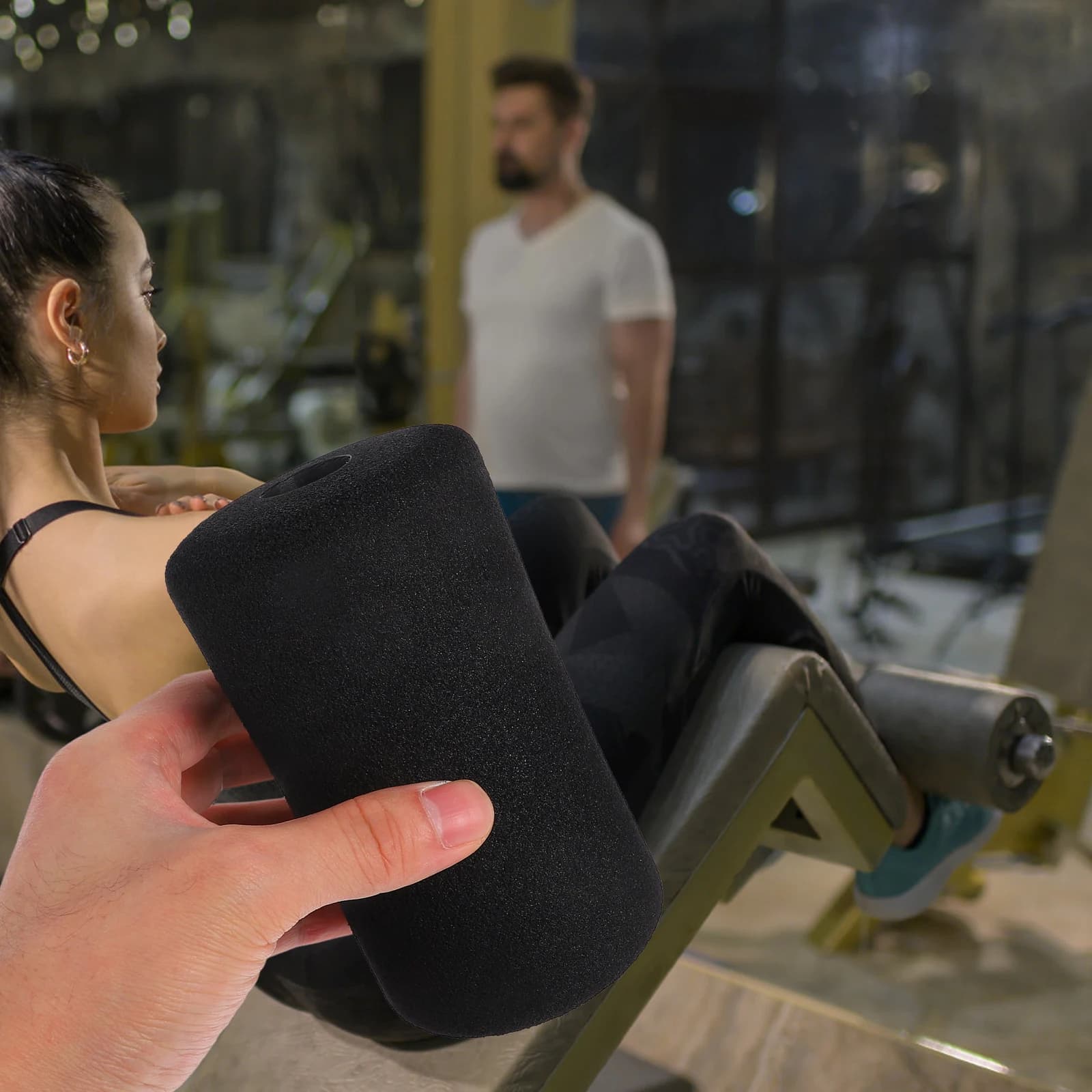 4pc Ab Manicotto per allenamento Rullo in schiuma rotolante Palestra Esercizio per piedi Macchina per esercizi Roller Pad pannello sit-up gancio Schiuma per piedi palestra fitness