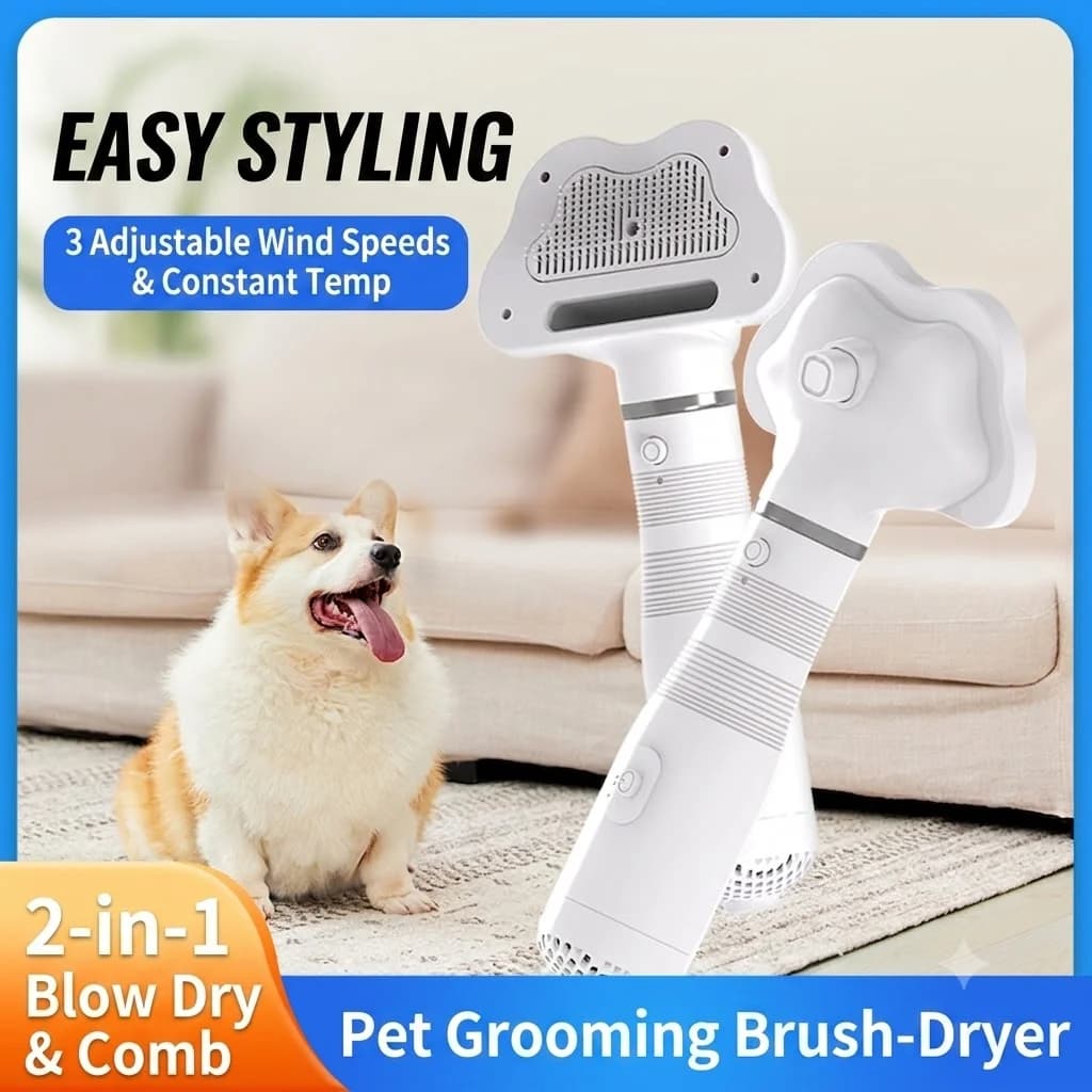 2In1 Pet Grooming Comb Heat Wind Brush Hair Dryer Dog Hair Blowing for Cat Dogs Float Hair Removal Massage Beauty Hairdryer Comb