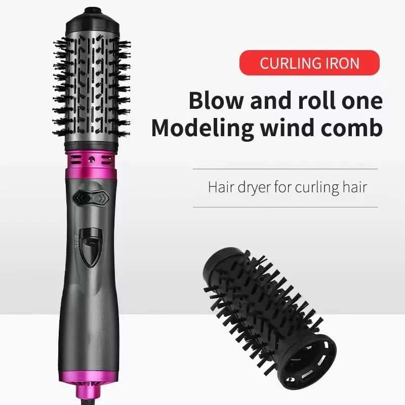Professional hot air brush for smoothing and curling hair, plate and automatic hair curling for salon
