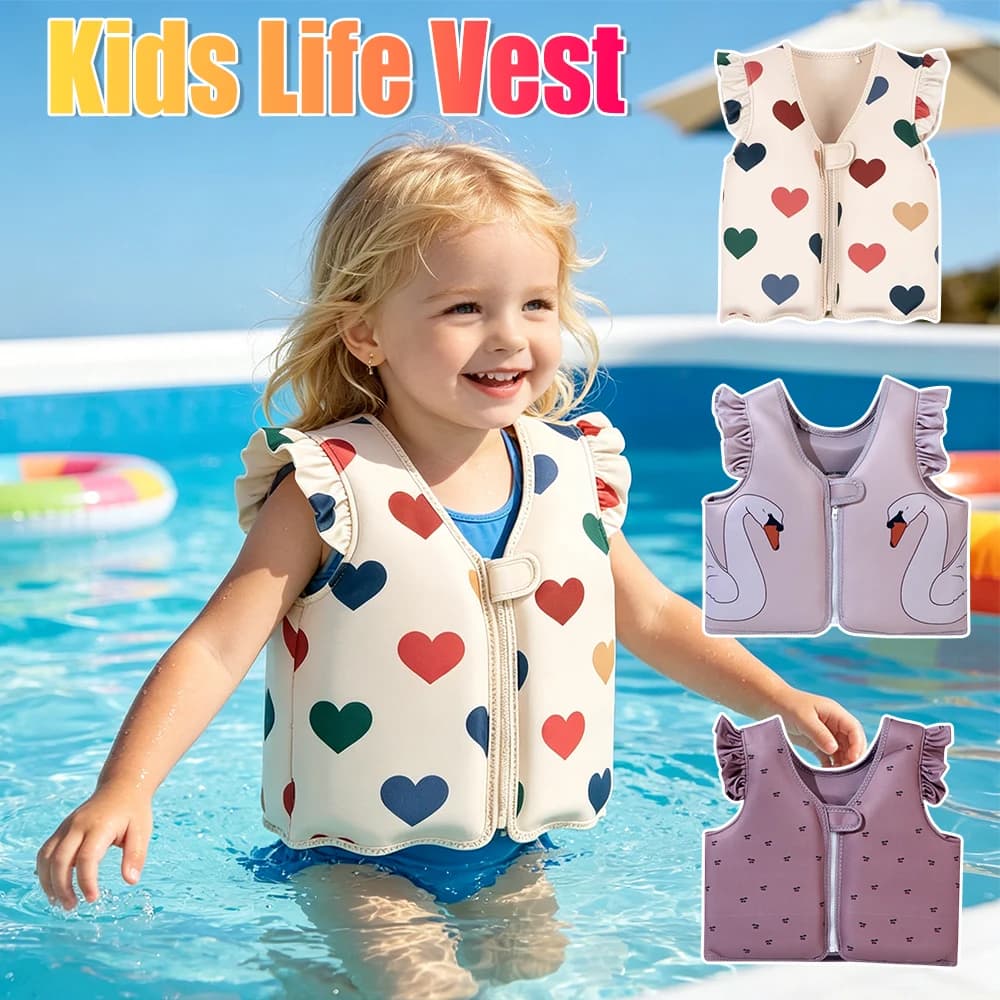 Kids Swim Vest Swim Trainer Vest Cartoon Swimming Aid Buoyancy Clothing Floaties Swimsuit Buoyancy Swimwear for Swimming Pool