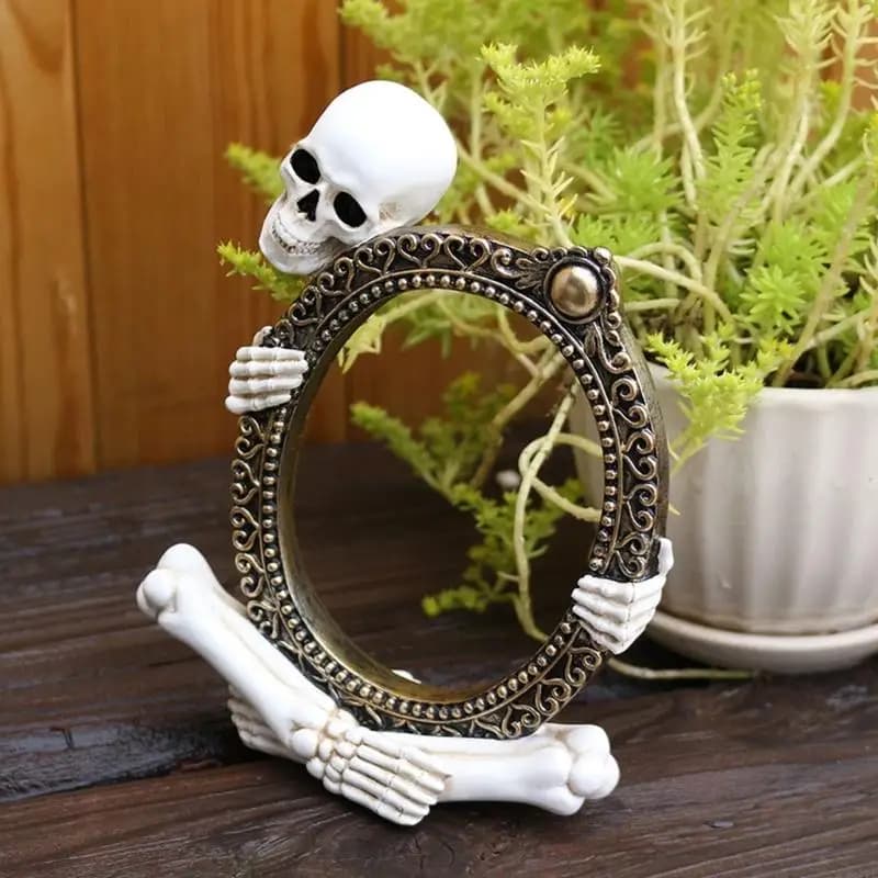 37me Skull Sculpture Frame Picture Frame Skull Frame resina Ornamento per feste a casa