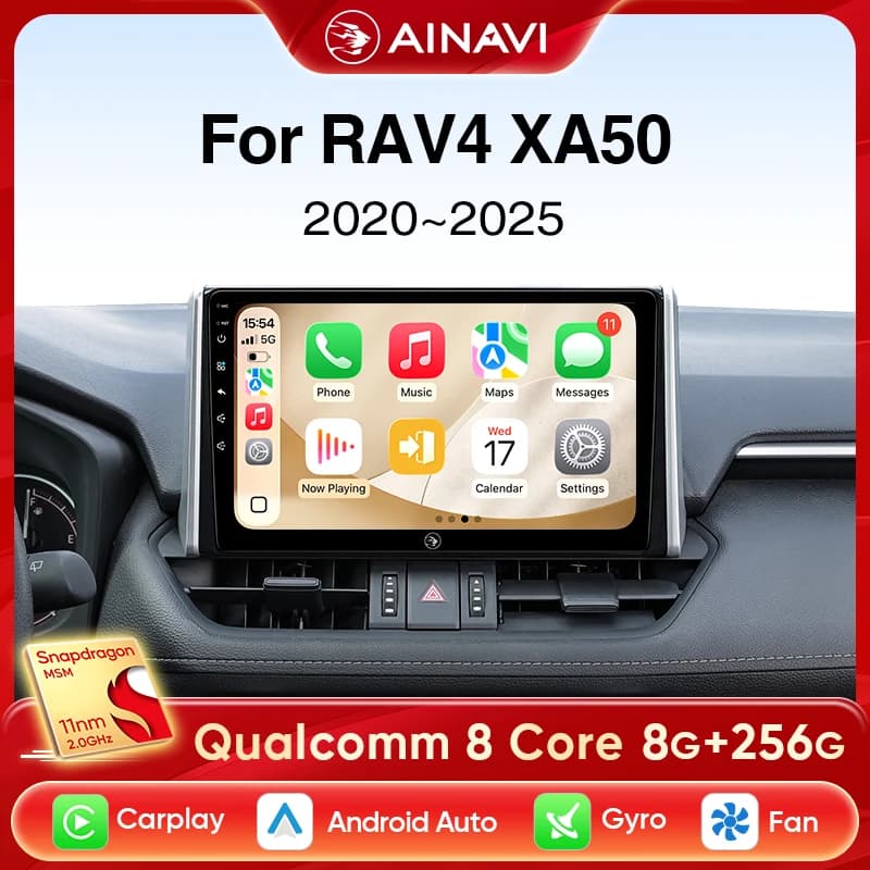 Ainavi Autoradio Per Toyota RAV4 2020 2021 2022 2023 2024 2025 2026 XA50 Wireless Carplay Android Auto 4G Auto Multimediale GPS DSP