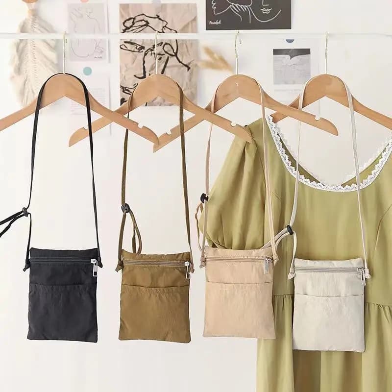 Borsa a Tracolla Piccola in Nylon Tinta Unita Personalizzata per Donne, Pieghevole, Riutilizzabile, Versatile, a Spalla Singola o Tracolla