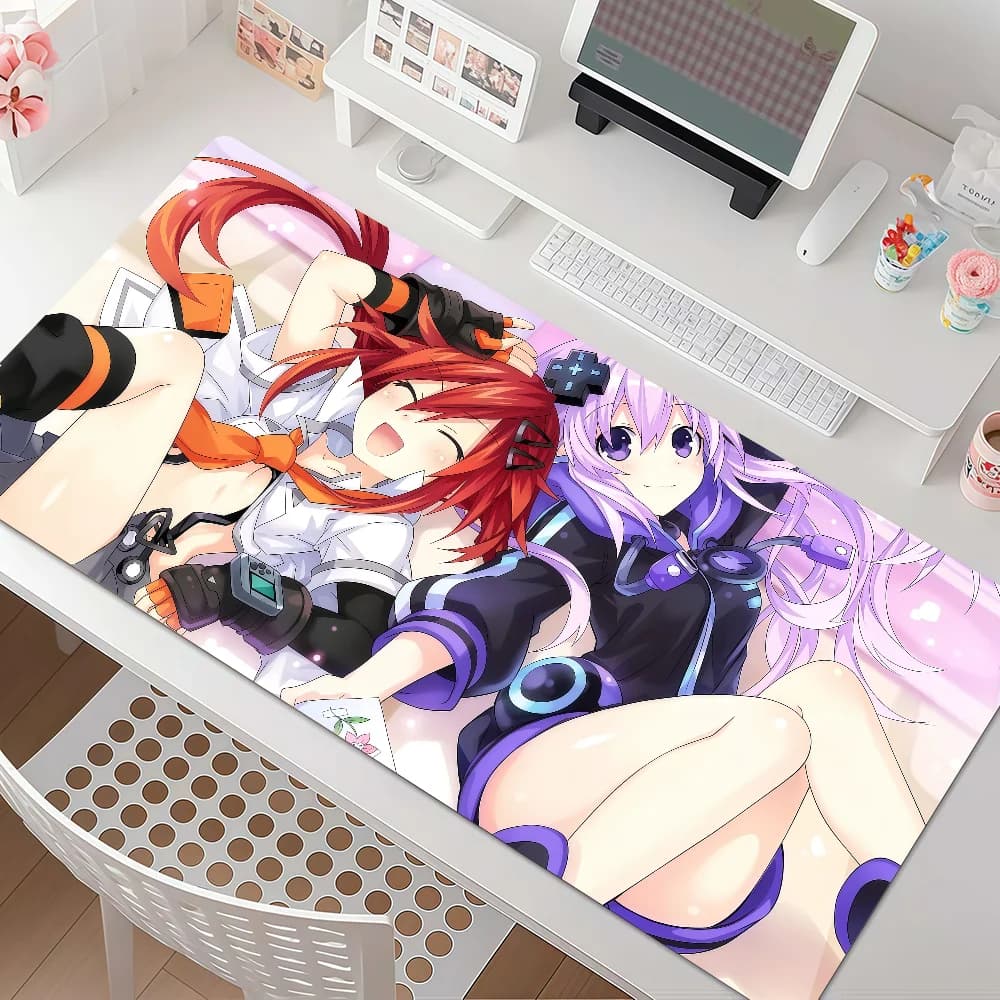 Game H-Hyperdimension N-Neptunia Mouse Pad Anti Slip Rubber Edge Locked Thickened Laptop Gaming Desk Mat