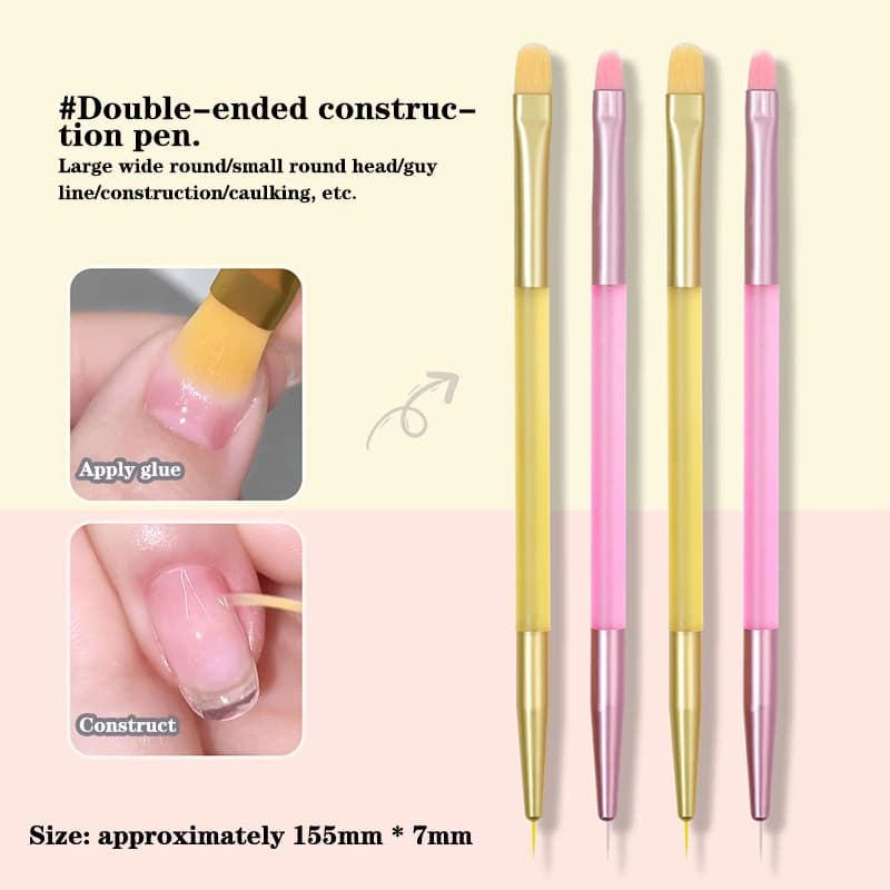 Nail Design Art pennello per penna a doppia testa pennello per pittura estensione Gel Uv disegno penna per intaglio strumento per Manicure fai da te pennello per unghie
