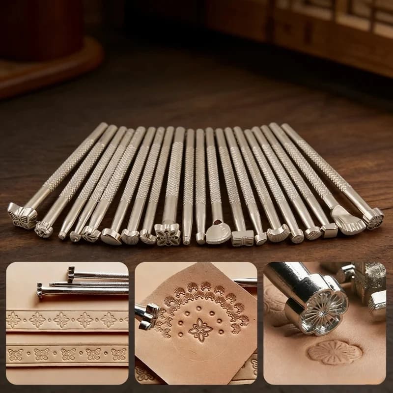 Craftsmanship DIY Leather Tools Leather Carving Printing Tools 20 piece set Printing Punching Leather Bag Carving Knocki
