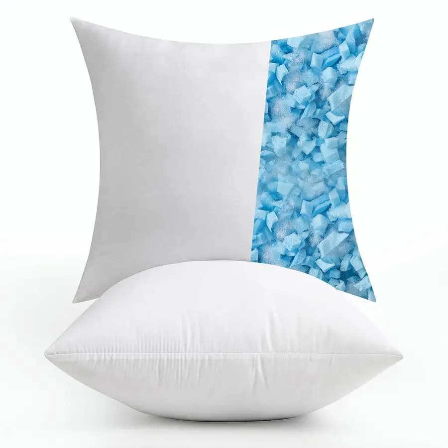 Confezione da 2 Inserti per Cuscini 22x22, Cuscini Decorativi in Memory Foam Sfilacciato Rinfrescante, Cuscini Lombari Premium Regolabili per Matrimoni