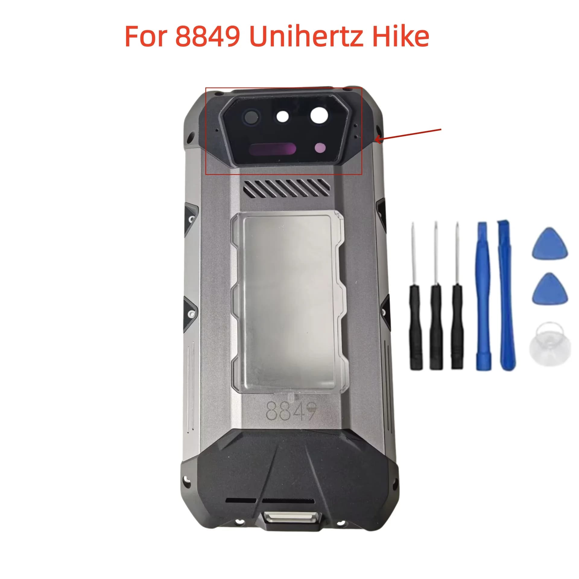 New For 8849 Unihertz Hike Mobile Phone Back Battery Case Housings Door With Camera Lens Glass Repair Parts Accessories
