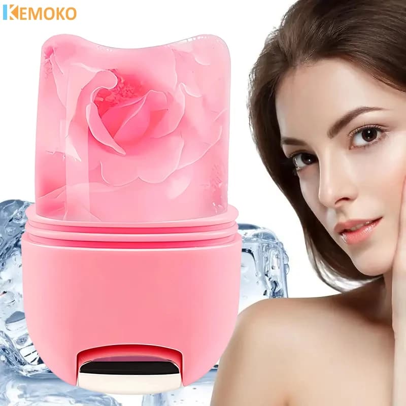 Rullo per il viso in silicone con ghiaccio Vassoi per rulli per cubetti facciali Lifting di bellezza Sfera per massaggio Trattamento per il contorno Cura della pelle Ridurre lo strumento per l'acne