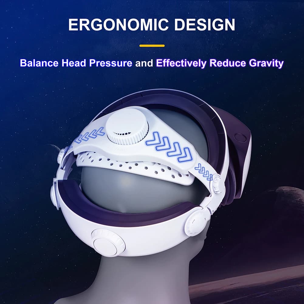 Cinturino per la testa regolabile, fascia confortevole decompressiva, supporto traspirante per la riduzione del peso, supporto migliorato per visore VR PS VR2