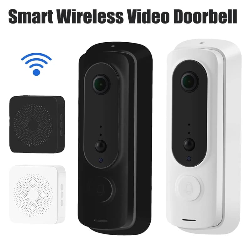 Campanello video intelligente wireless, telecamera di sicurezza domestica WiFi 2.4G, audio bidirezionale, visione notturna, rilevamento del movimento, monitoraggio domestico sicuro