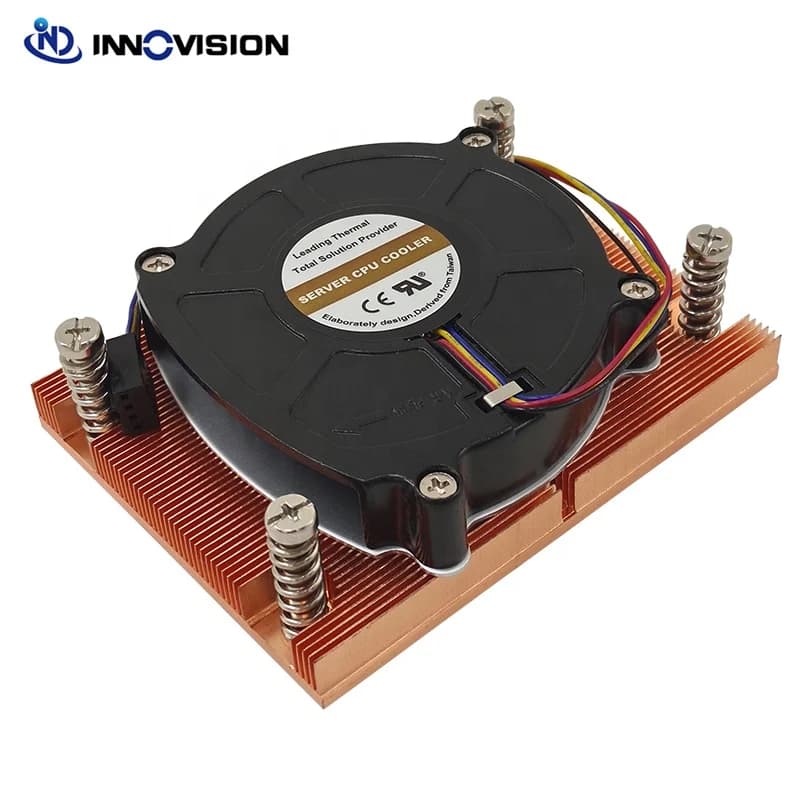 Buona vendita in fabbrica 1U AM4 AM5 Dissipatore di calore per server di raffreddamento della CPU con ventola 8015 per AMD Ryzen TDP115W con kit posteriore 1UA28